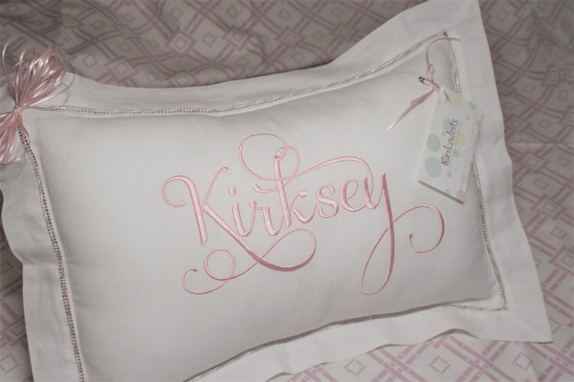 Personalized Baby Pillow Linen Baby Pillow Monogrammed Baby Etsy