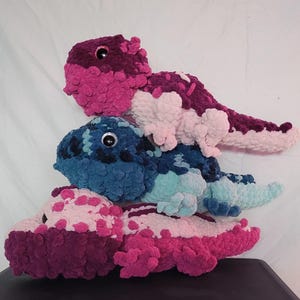 BEARDED DRAGON Multicolor Plush 15&quot; USA Quality Handmade Crochet Reptile Stuffed Animal Child-Adult