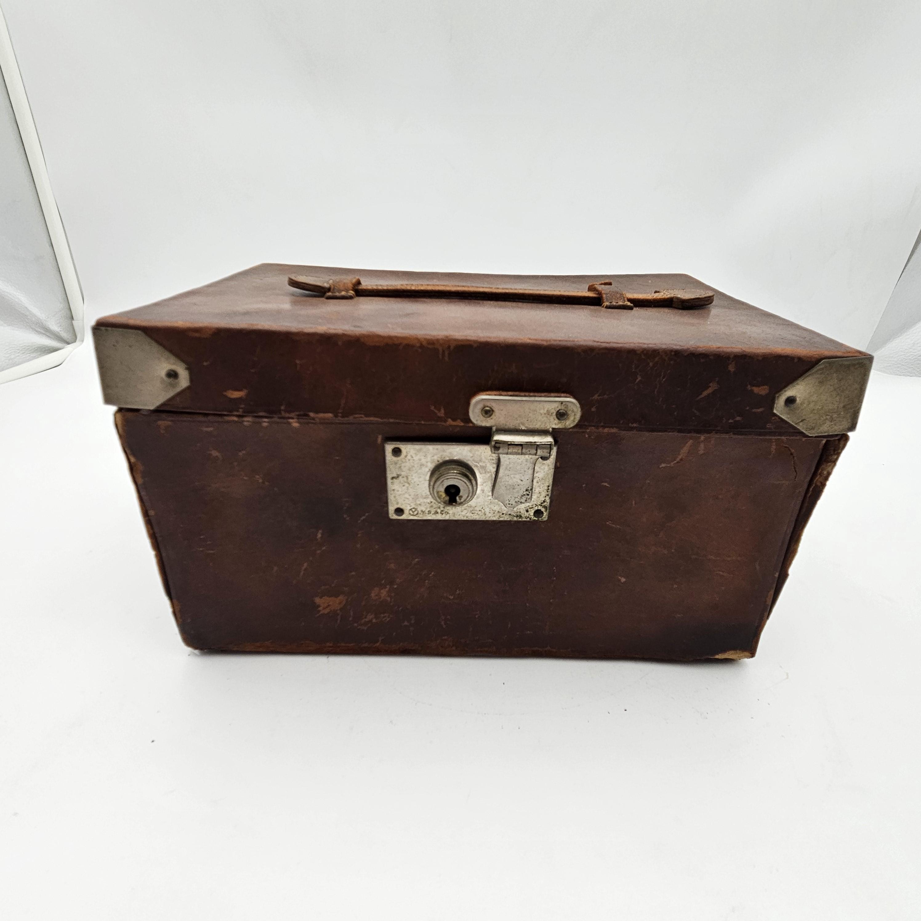 Rare Antique Mah Jong Set From 1920s Leather Box, Bone & Bamboo