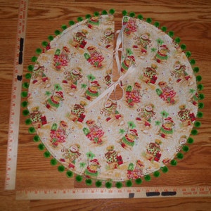 BEACH SNOWMAN, Christmas at the Beach, Tropical, Handmade Mini Tree Skirt, 20&quot; dia