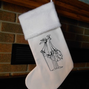 PLAGUE DOCTOR Handmade Embroidered Christmas Stocking