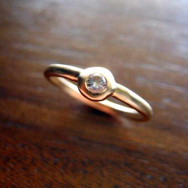 SALE-Gold and Sapphire Pebble Ring