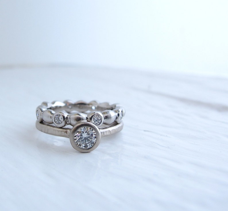 Victorian Water Ring Bezel Set Diamond Eternity Ring Wedding | Etsy