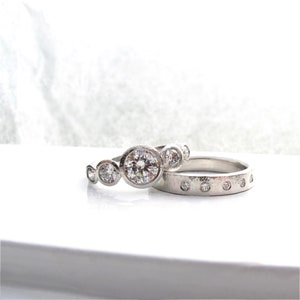 Platinum and Diamond Five Stone Ring, Diamond Anniversary Ring ...