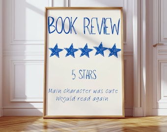 Book Review digital print | Bookish merch | Reader gifts | Book poster| Wall art