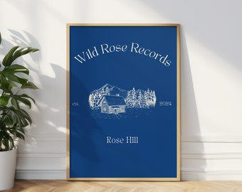 Rose Hill digitale print | Elsie Zilver| Boekachtige prints| Kunst aan de muur boeken| Cadeaus voor lezers