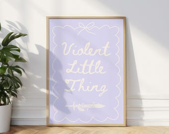 Fourth Wing Violent Little Thing poster| Rebecca Yarros | Book print