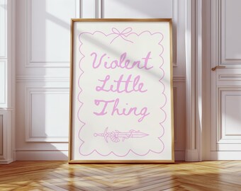 Fourth Wing Violent Little Thing digital poster | Rebecca Yarros | Book prints | Wall Art