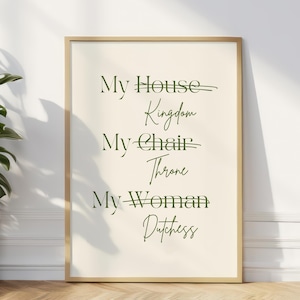 Fourth Wing digital print| My House My Chair My Woman| Xaden and Violet | Rebecca Yarros | Book Merch