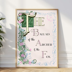 The Ballad of The Archer and Fox digital print | Once Upon A Broken Heart wall art | Stephanie Garber