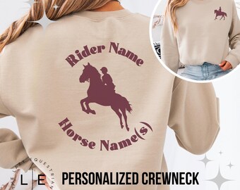 Personalized Horse Sweatshirt: Equestrian Gift, Rider & Horse Names