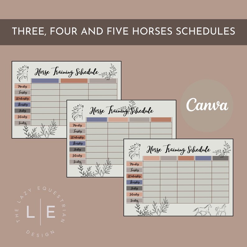 Horse Training Schedule Printable Equestrian Planner Customizable Horse Training Schedule Printable Equestrian Planner Customizable