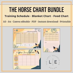 Ultimative Pferdeposten-Bundle. Trainingsplan, Futtertabelle und Deckenplan für die komplette Pferdepflege. Pferdedressur. Geschenk für Reiter