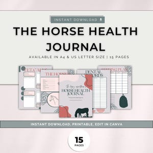 Dagboekplanner voor paardengezondheid. Gezondheid en welzijn van paarden. Gezondheidsdossiers. Tijdschrift voor paardeneigenaren. Cadeau voor ruiter. DIGITAAL PRODUCT.