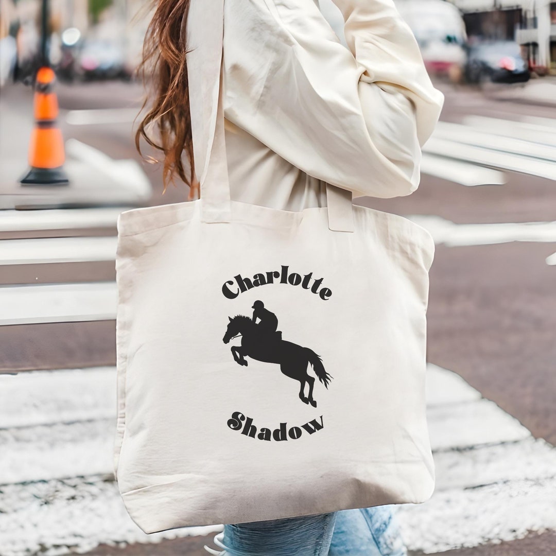 Bolsa de tela personalizada con jinete: regalo ecuestre, bolsa de