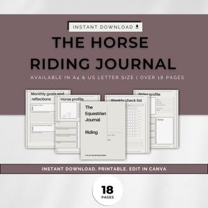 Horse Riding Planner, Ride Notes, Lesson Notes, Gift for Equestrian, Horse Training Log, Gift for Horse Lover, Training and Goal Setting