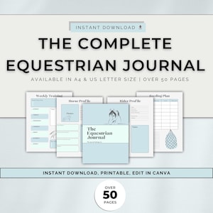 Paardensportjournaal en planner. Trainingslogboek paarden, trackers voor de gezondheid van paarden. Aantekeningen over paardrijden en gedrag. Cadeau voor ruiter.