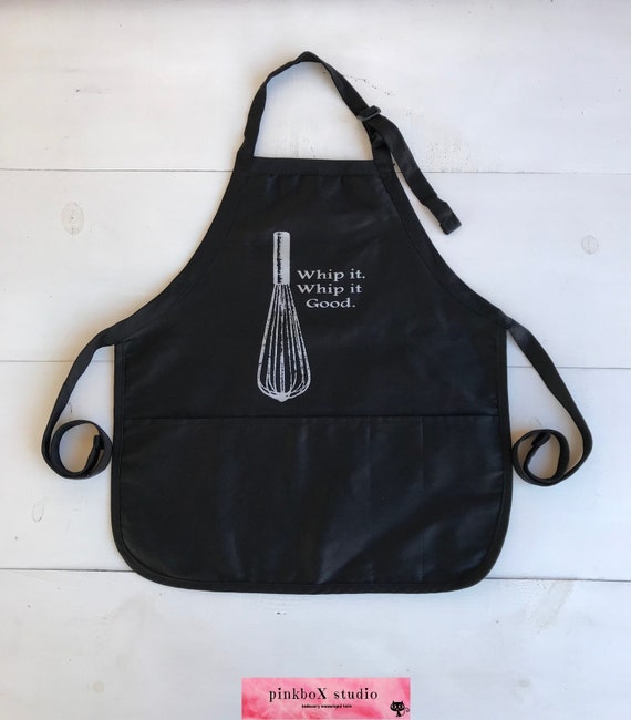 Whip It Whip It Good Black Apron With 3 Pockets And Etsy