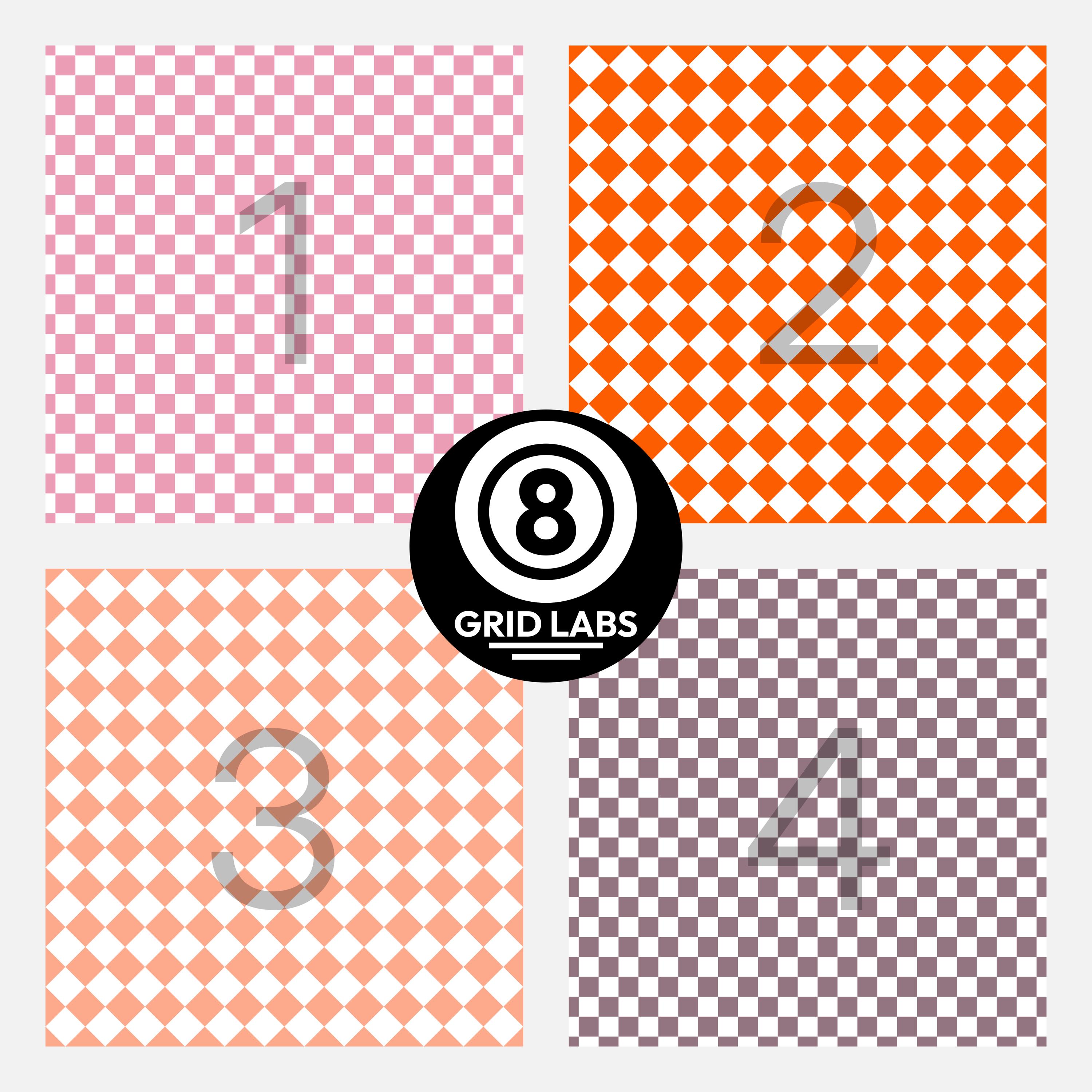 Checkerboard Retro Rainbow Digital Papers Small Diagonal White ...