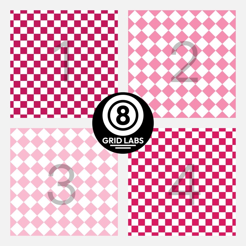 Pink Checker Digital Paper Pack Seamless Patterns Commercial Use ...