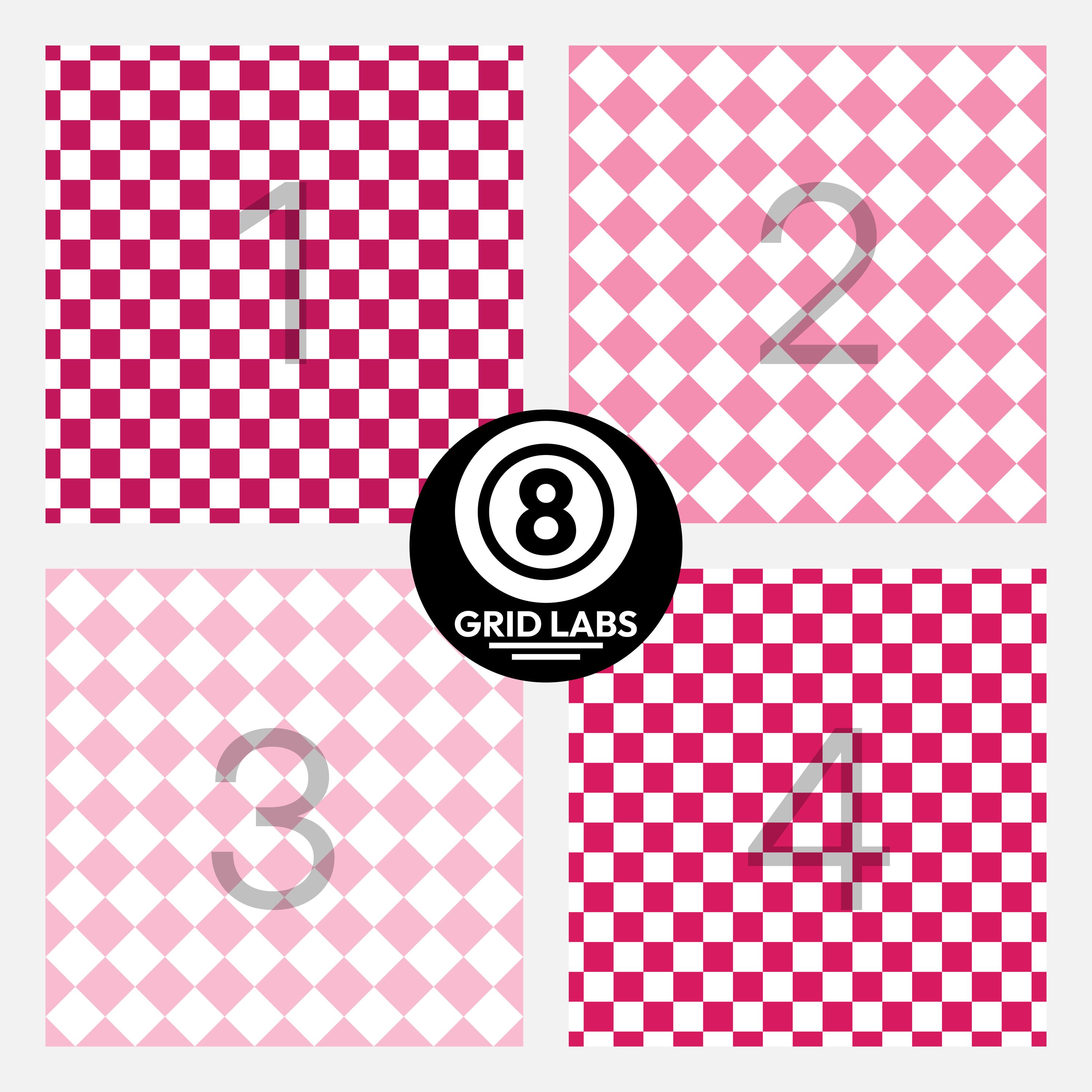 Pink Checker Digital Paper Pack Seamless Patterns Commercial Use ...