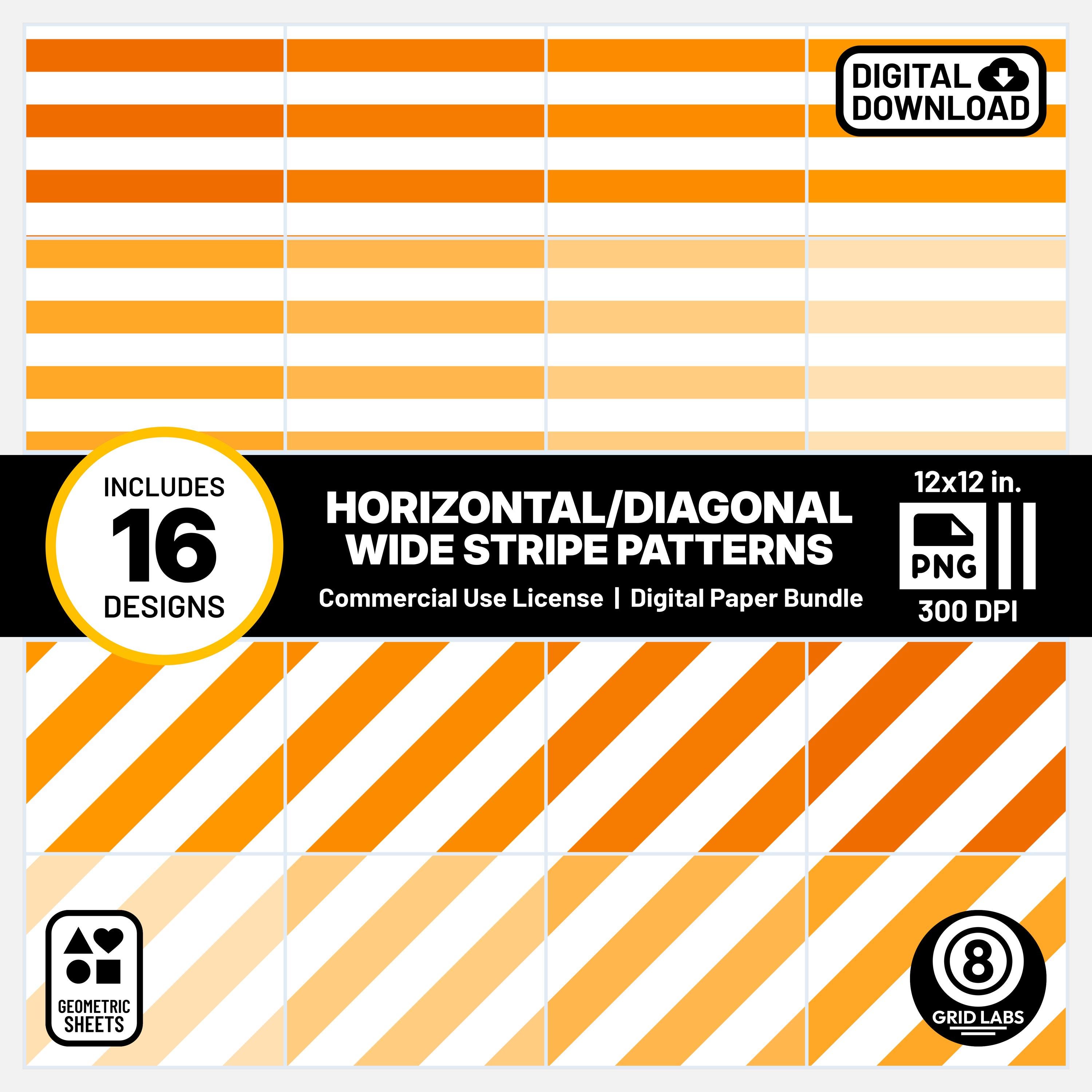 Bright Orange Diagonal Stripes Digital Papers Striped Pattern Seamless ...