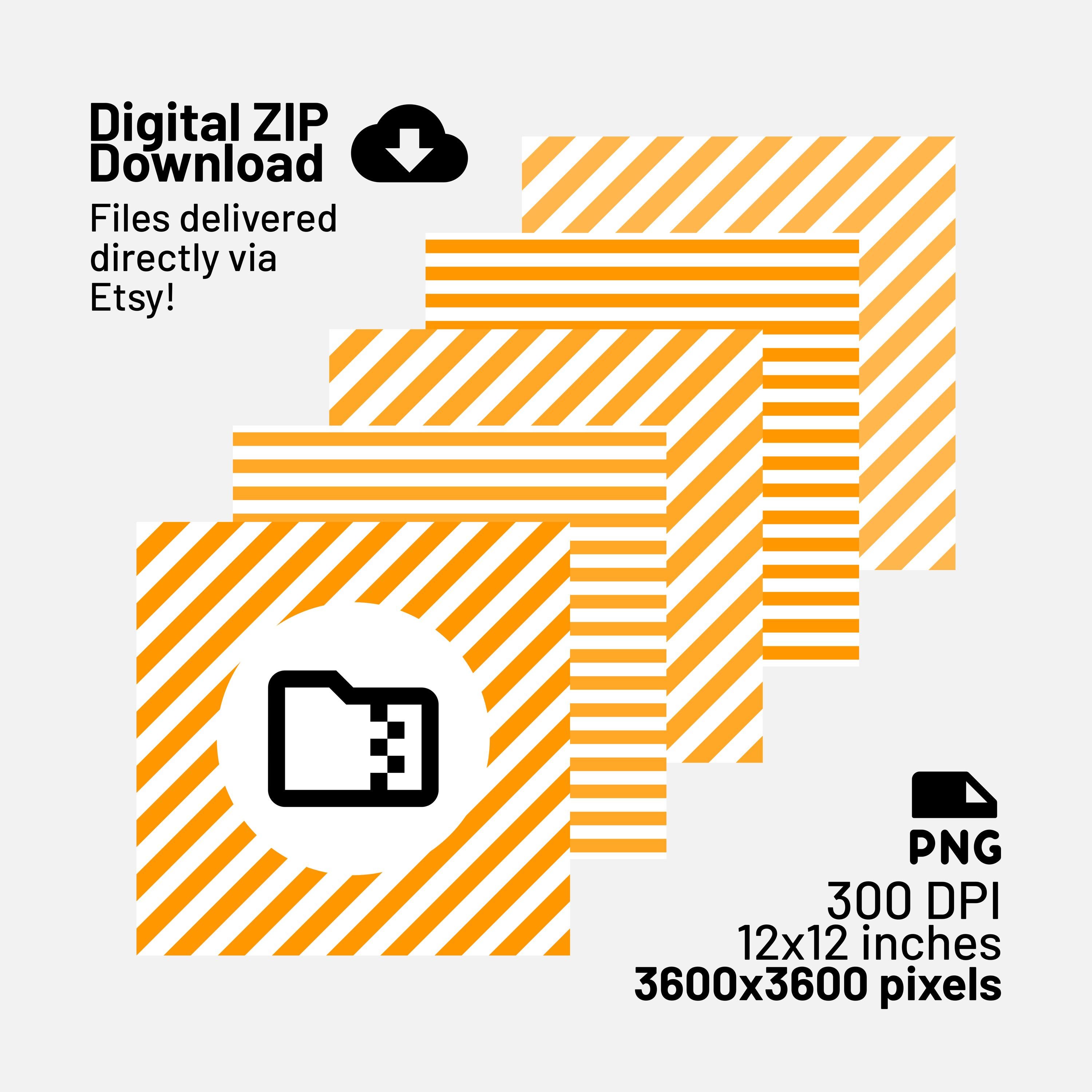 Bright Orange Diagonal Stripes Digital Papers Striped Pattern Seamless ...
