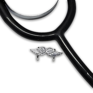 Angel Wings Stethoscope Clip Charm - Stethoscope Accessory, Modern & Sleek Design Clip Nursing Jewelry, Ideal Gift for Nurses, Doctors, RN