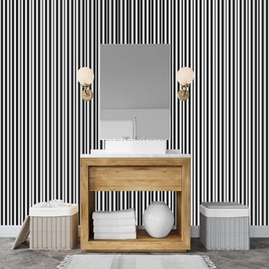 Carta da parati personalizzabile a strisce Art Deco Attacca e stacca, Arte Murale Moderna in TNT, Rivestimento Murale in Vinile - J'ESSENTIA