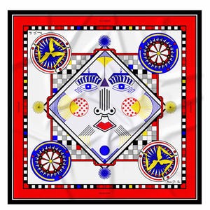 Scarf in silk "Beautiful Sicily”, 90x90cm, Vintage Foulard Made in Italy |  Excellent gift for her