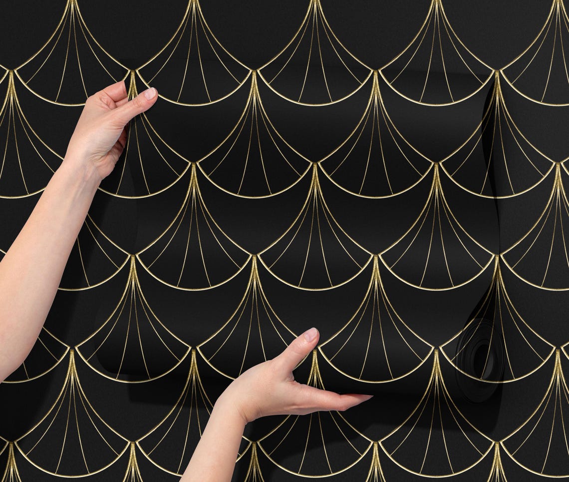 Black And Gold Wallpaper Peel And Sticknull