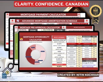 Home Buying Planner Canada (Excel & Google Sheets) | Mortgage Calculator + Budget Tracker | Digital Planner