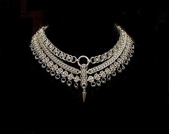 Triple Threat Hanmade Chainmaille Statement Necklace