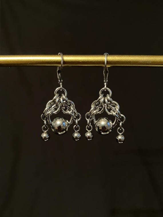 Steel Ball Run Handmade Chainmaille Earrings