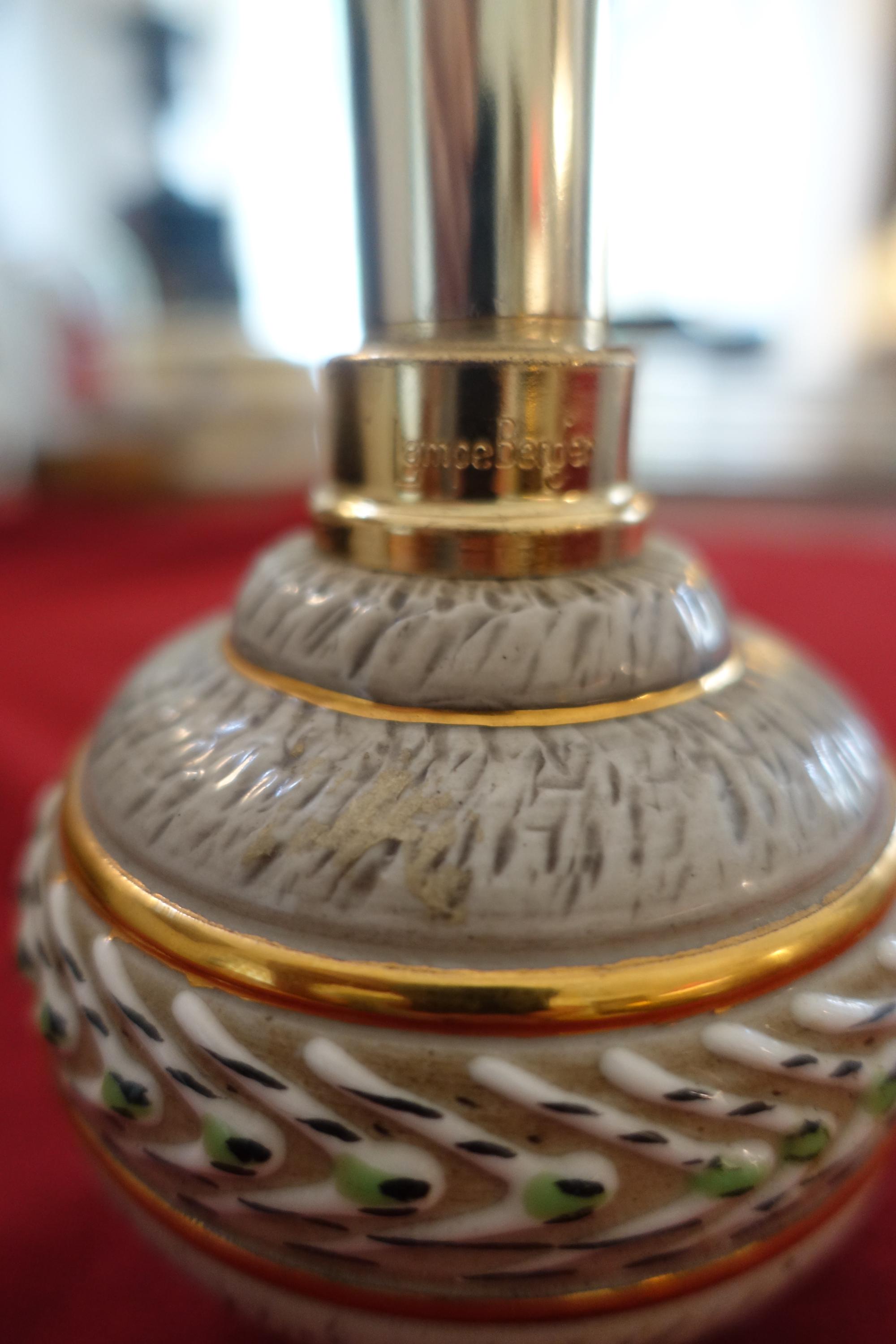 Lampe Berger En Faience Signée j. Breugnot