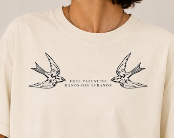 Free Palestine, Hands Off Lebanon T-shirt, Comfort Colors Boxy Tee