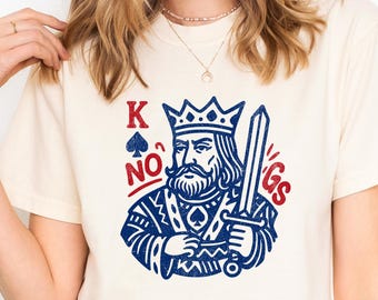 No Kings Boxy Crop Tee - Comfort Colors AntiTrump Protest Shirt