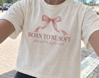 Resist Crop Top - Born to be Soft, Forced to Fight Evil - Comfort Colors Boxy T-shirt