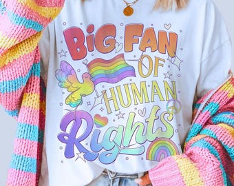 Big Fan of Human Rights Shirt -  Comfort Colors Pride Tee