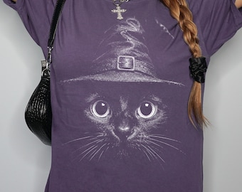 Halloween Shirt -  Black Cat Halloween Gift Tee - Comfort Colors T-shirt