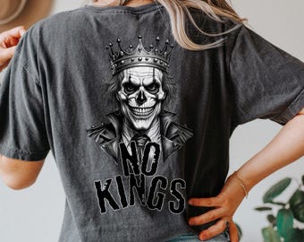 No Kings Unisex-tröja - Bakdesign Komfortfärger T-shirt