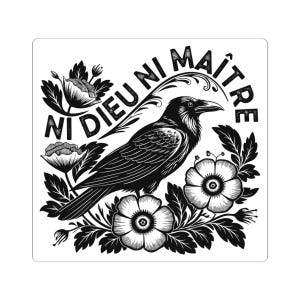 Ni Dieu Ni Maître Sticker, Anti-Authoritarian  Sticker, No God No Master, Anti Trump  Sticker, Protest  Sticker, Anarchist Sticker