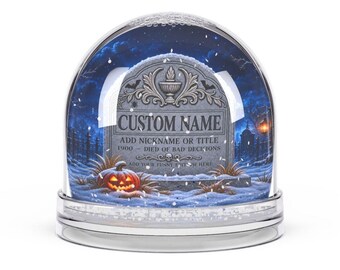 Customizable Tombstone Snow Globe