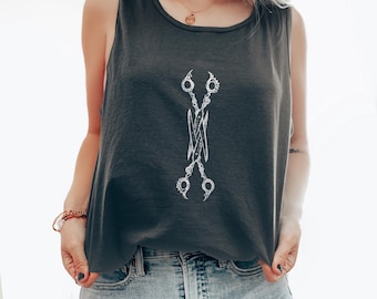 Scissors Shirt,  Sapphic Tank, Unisex Garment-Dyed Top