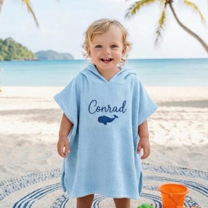 Personalized Baby Hooded Towel, Custom Embroidered Name Towel, Toddler Beach Towel, Kids Bath Towel, Baby Shower Gift, First Birthday Gift