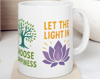 Mindfulness Coffee Mug: Inspirational Yoga Gift, Meditation Mantra