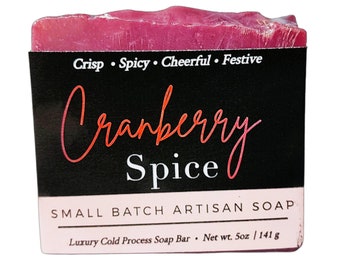 Cranberry Spice Soap, Soap Gift, Cranberry Soap, Spice Soap, Vegan Soap, Natural Soap, Cold Process Soap,  , Valentine's Day Gift