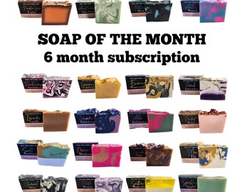 Soap Subscription 6 Month Soap Club Soap Gift Natural Soap Gift Christmas Gift Anniversary Gift Birthday Gift s Valentine's Gift