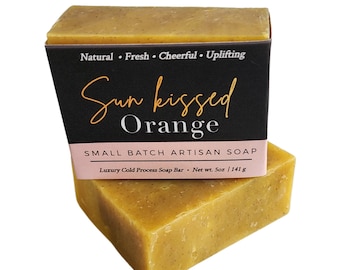 Orange Handmade Soap, Sun Kissed Orange Soap, Citrus Soap, Fresh Squeezed Orange Soap, Natural Soap, Vegan Soap, Soap Gift, Birthday Gift