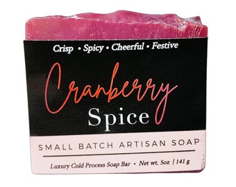 Cranberry Spice Soap, Soap Gift, Cranberry Soap, Spice Soap, Vegan Soap, Natural Soap, Cold Process Soap,  , Valentine's Day Gift